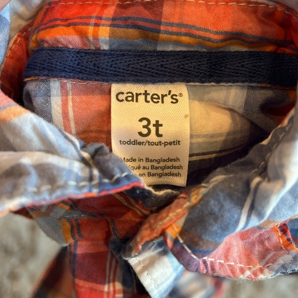 Carter’s Plaid Short Sleeve Button Up Shirt